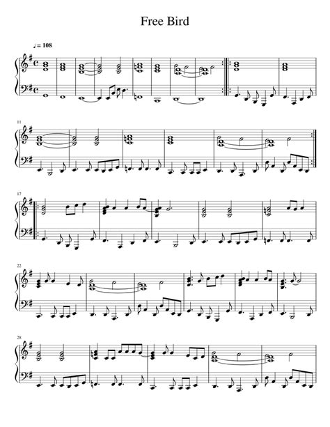 Free Bird sheet music for Piano download free in PDF or MIDI