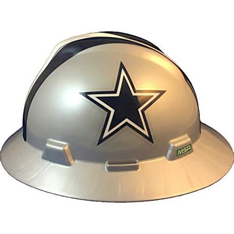 MSA 10194750 NFL V-Gard Full Brim Hard Hat, Dallas Cowboys, Standard (61 ⁄2 – 8") | Sports Hard Hats