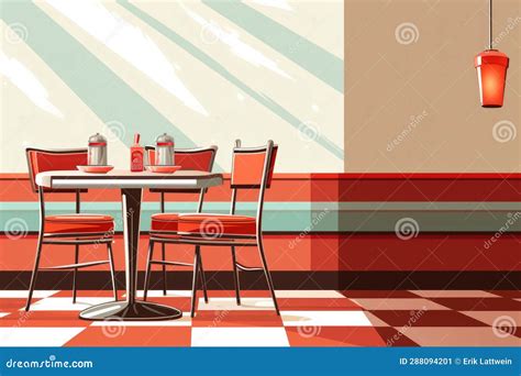 Retro Diner Themed Background Large Copy Space - Stock Picture Backdrop Stock Illustration ...