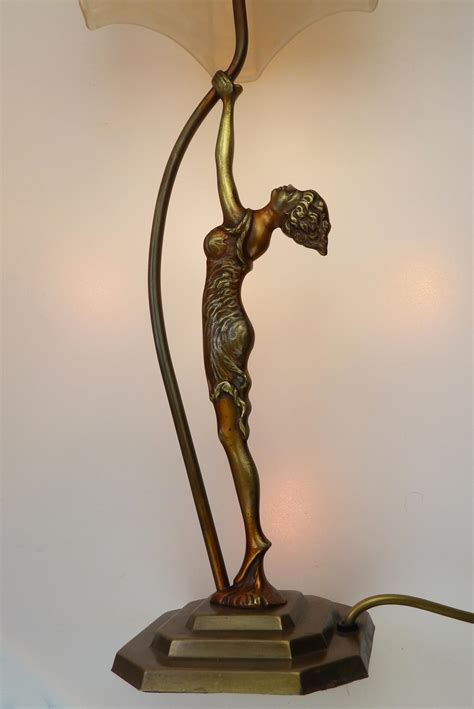 Antique Art Deco Lighting : Unusual stylised Maiden Table Lamp C.1920's For Sale | Antiques.com ...