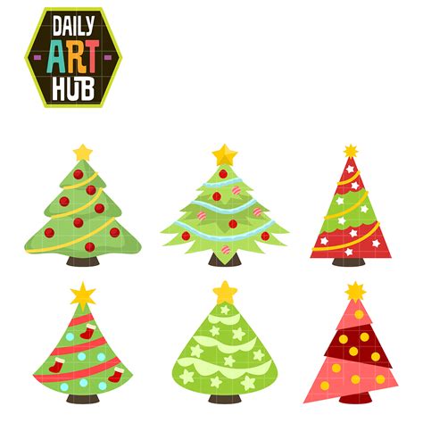 Christmas Trees Clip Art Set – Daily Art Hub – Free Clip Art Everyday