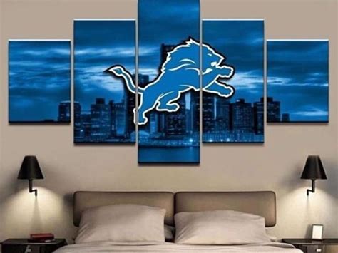 Detroit Lions 2 Sport – 5 Panel Canvas Art Wall Decor – Canvas Storm