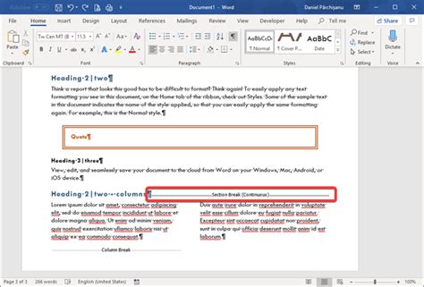 How to view, insert, or remove section breaks in Microsoft Word documents | Digital Citizen