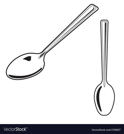 Spoon outline Royalty Free Vector Image - VectorStock