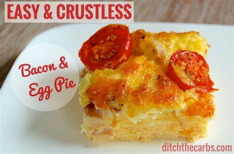 Easy Crustless Bacon & Egg Pie - gluten free