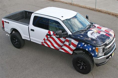 American Flag & Eagle Truck Wrap