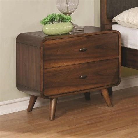 Coaster Furniture Robyn Mid-Century Modern 2 Drawer Nightstand in Dark Walnut 205132 in 2021 ...