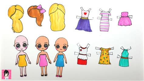 Nhà búp bê giấy #2 Cách làm búp bê giấy, thiết kế váy và tóc đẹp / HOW TO MAKE PAPER DOLL Ami ...