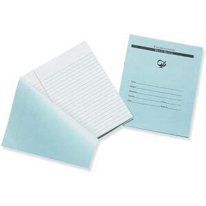 Pacon Blue Book Examination Book - 8 Sheets - 0.38" Ruled Red Margin - 7" x 8 1/2" - White Paper ...