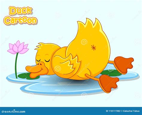 Cute Cartoon Duck Characters. Vector Illustration Cartoon Style Stock ...