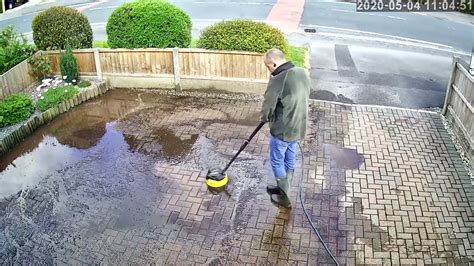 Satisfying cleaning of block paving - YouTube