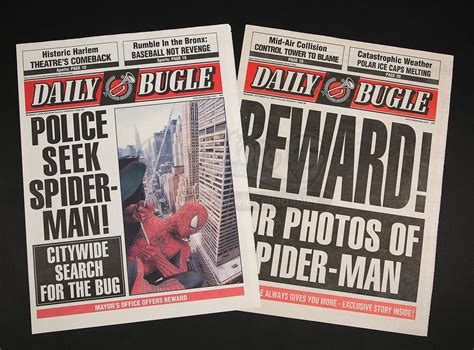 SPIDER-MAN (2002) - Pair of Daily Bugle Newspaper Covers