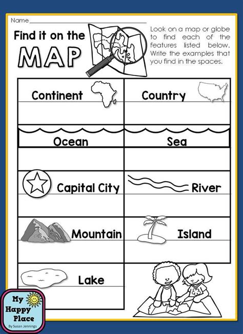 Geography Worksheet Third Grade