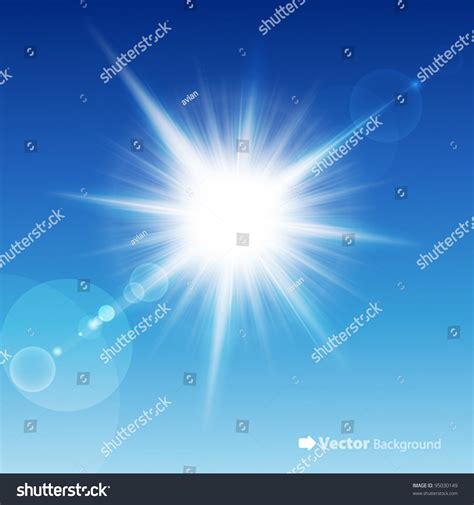 Sun Blue Sky Vector Illustration Stock Vector (Royalty Free) 95030149 ...