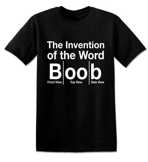 Buy T826 Invention Of The Word Boob Funny Print Shirt Men Summer 100% Cotton Tshirt Men at ...