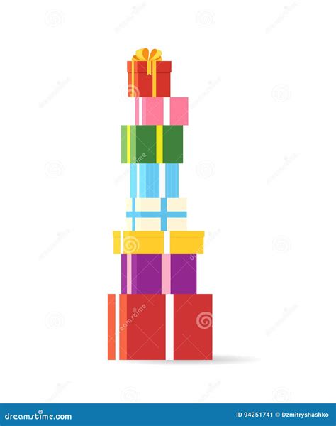 Stack of gift box stock vector. Illustration of christmas - 94251741