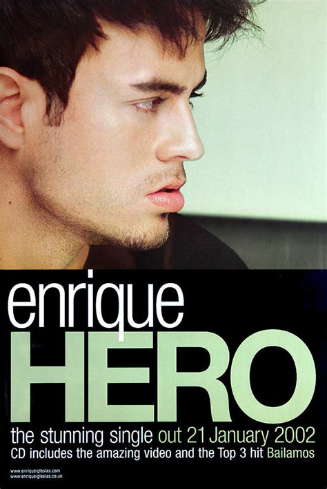 Original Enrique Iglesias poster for the single release 'Hero'. – Original Poster Shop