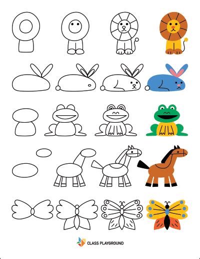 Printable How To Draw With Shapes Animals1 Drawing Lessons For Kids, Easy Drawings For Kids, Art ...