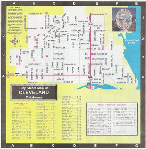 Cleveland Street Map - Cleveland OK • mappery