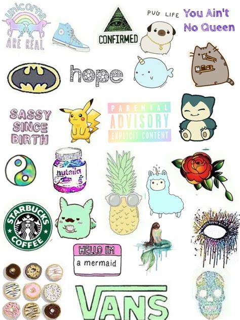 Tumblr collage | Tumblr stickers, Cute stickers, Printable stickers