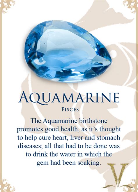 The Aquamarine gem stone is for the sun sign- Pisces. | Crystal healing stones, Crystals and ...