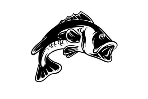 Bass Fish Vintage Silhouette Vector Graphic by GRAPPIX studio · Creative Fabrica