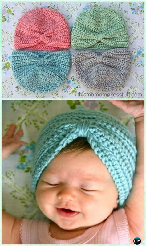 Crochet Baby Turban Hat Free Pattern - Crochet Turban Hat Free Patterns | Newborn crochet ...