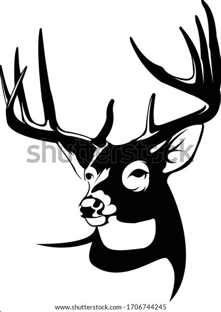 Whitetail Deer Logo Head Vector White Stock Vector (Royalty Free ...