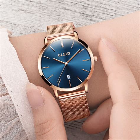 Genuine watch OLEVS Brand Luxury Women Watches Waterproof Business Rose Gold Stainless Steel ...