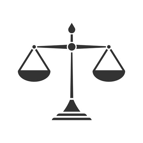 Justice scales glyph icon. Silhouette symbol. Equality. Judgement. Negative space. Vector ...