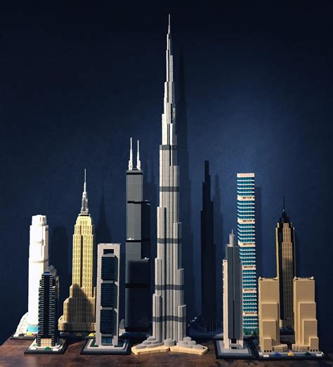 1:800 LEGO Skyscraper MOCs Skyline to scale with official Empire State ...