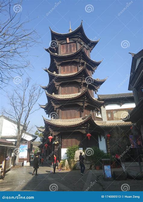 The Ancient Chinese Architecture Tower Editorial Stock Photo - Image of introduced, upright ...