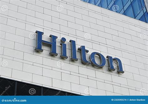 Hilton Logo on Facade of Hotel Editorial Stock Image - Image of ...