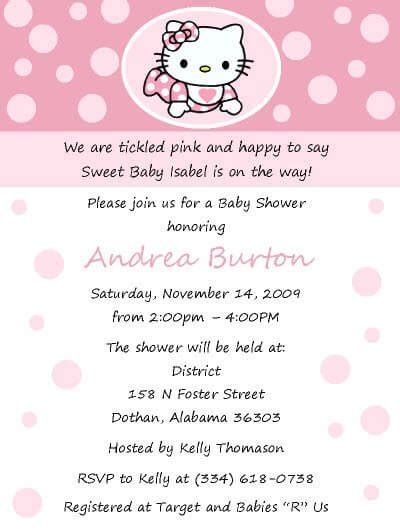 Free Hello Kitty Baby Shower Invitation Template