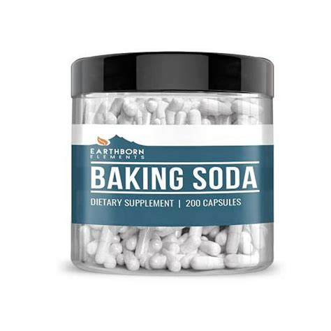 Baking Soda Capsules (200 Capsules, 1600 Mg/Serving) Sodium Bicarbonate ...