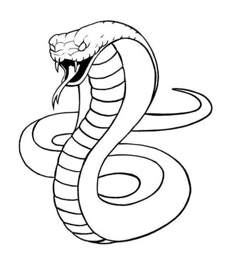 King Cobra Snake Coloring Sheet | Serpiente para dibujar, Dibujo de ...