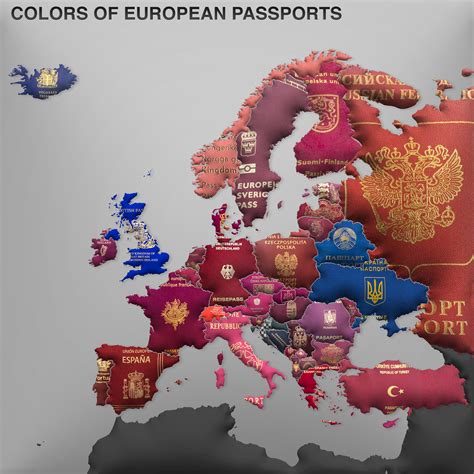 Colors of European Passports : r/MapPorn