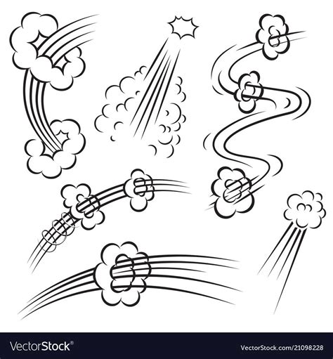 Set of comic style action effects speed lines vector image on VectorStock | Katzen fotos ...