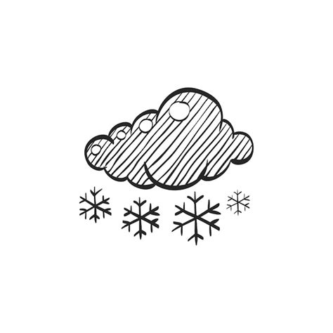 Premium Vector | Hand drawn sketch icon weather overcast snowing