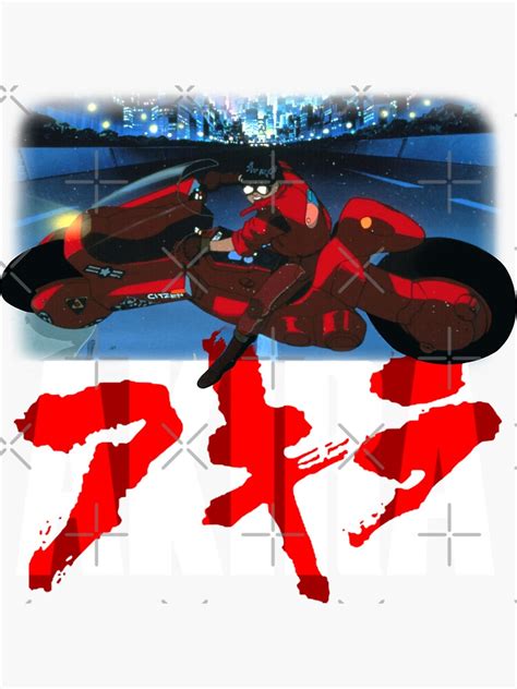 "Akira Bike Scene" Sticker for Sale by Retro-Emporium | Redbubble