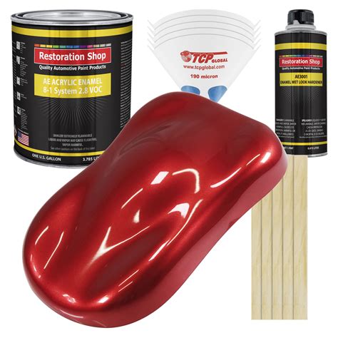 Restoration Shop - Firethorn Red Pearl Acrylic Enamel Auto Paint, Complete Gallon Paint Kit ...