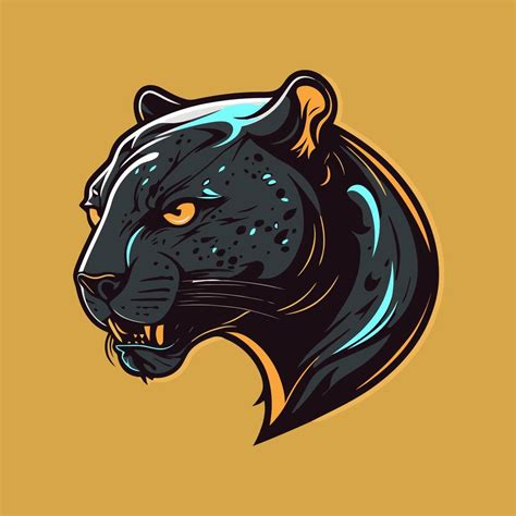 Black Panther jaguar face logo mascot icon wild animal character vector ...