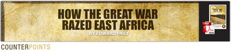 How The Great War Razed East Africa - Africa Research Institute