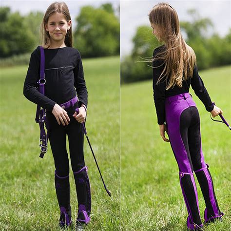 Equi Theme Pro Fun Line Kids Child Horse Riding Two Tone Breeches Size ...