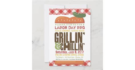 Labor Day BBQ, Backyard Barbecue, Holiday BBQ Invitation | Zazzle