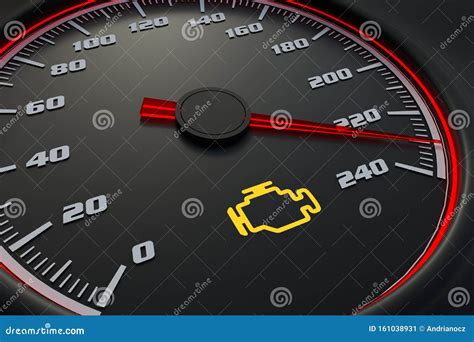 Engine Check Light on Car Dashboard Stock Illustration - Illustration of detail, sign: 161038931