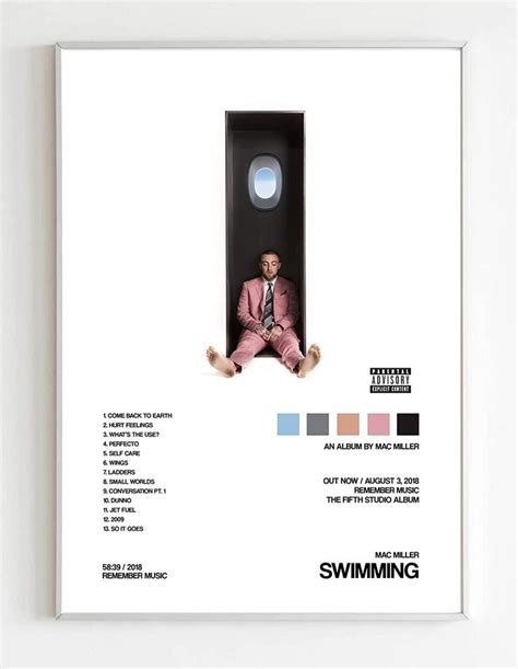 Mac Miller - Swimming Album Cover Poster Print With Track List and ...