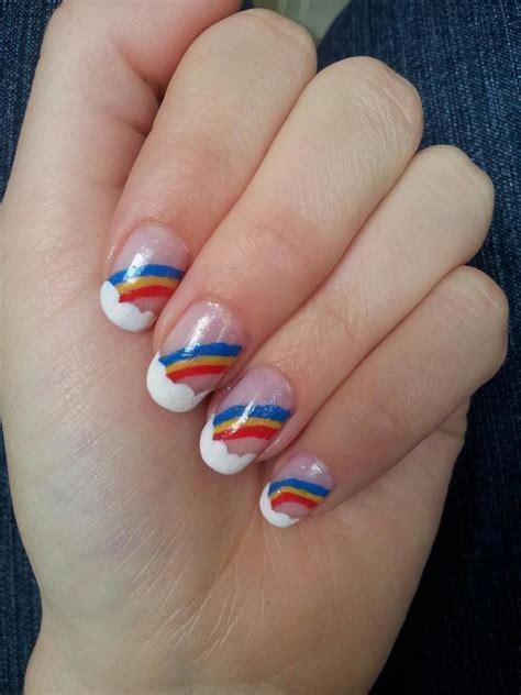 Rainbow Nail Art · How To Paint A Rainbow Nail Manicure · Art, Beauty, and Nail Painting on Cut ...