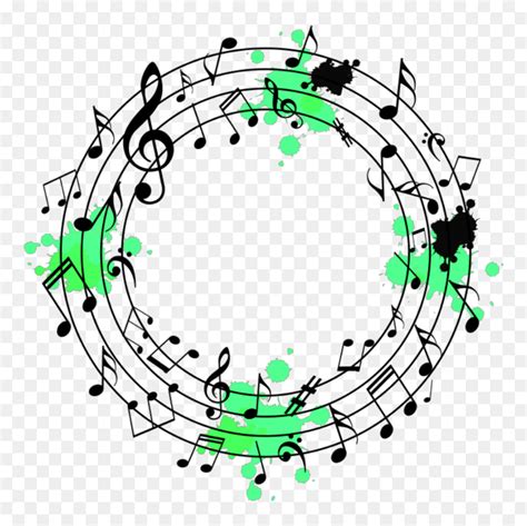 Music Musicnote Note Notes Green Round Circle - Music Note Round Clip Art, HD Png Download - vhv