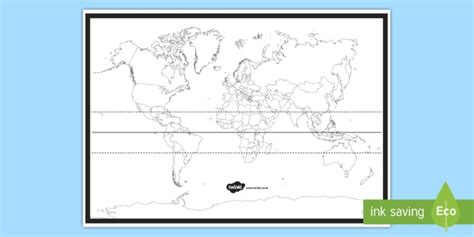 World Map With Tropics And Equator - Allina Madeline